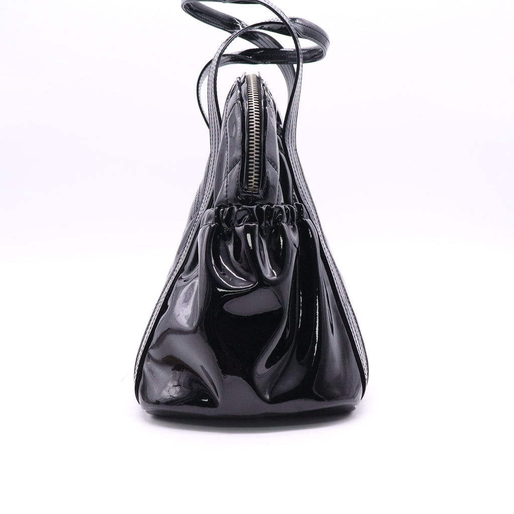 Chanel Black Quilted Patent Leather CC Bowler Bag B20124 twins