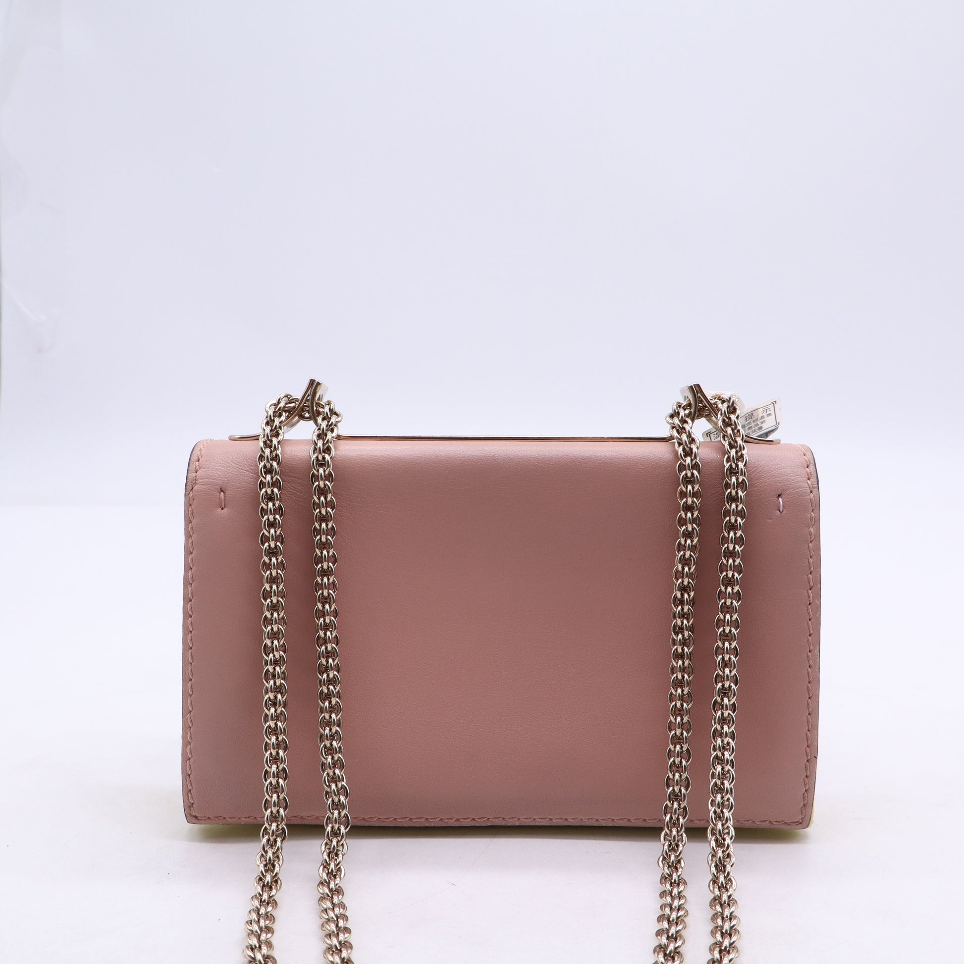 Valentino Green Leather Rockstud Va Va Voom Wallet on Chain Twins B21738