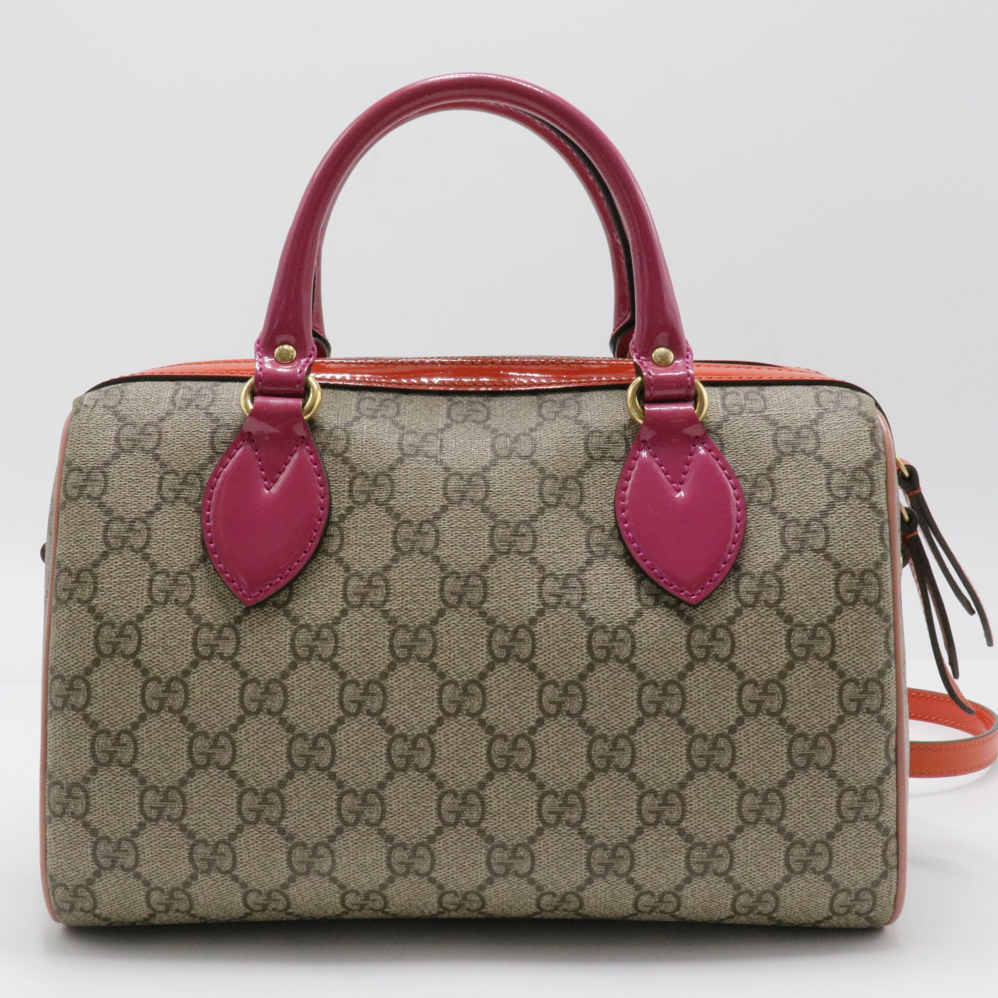 Convertible Boston Bag GG Coated Canvas with Patent Small