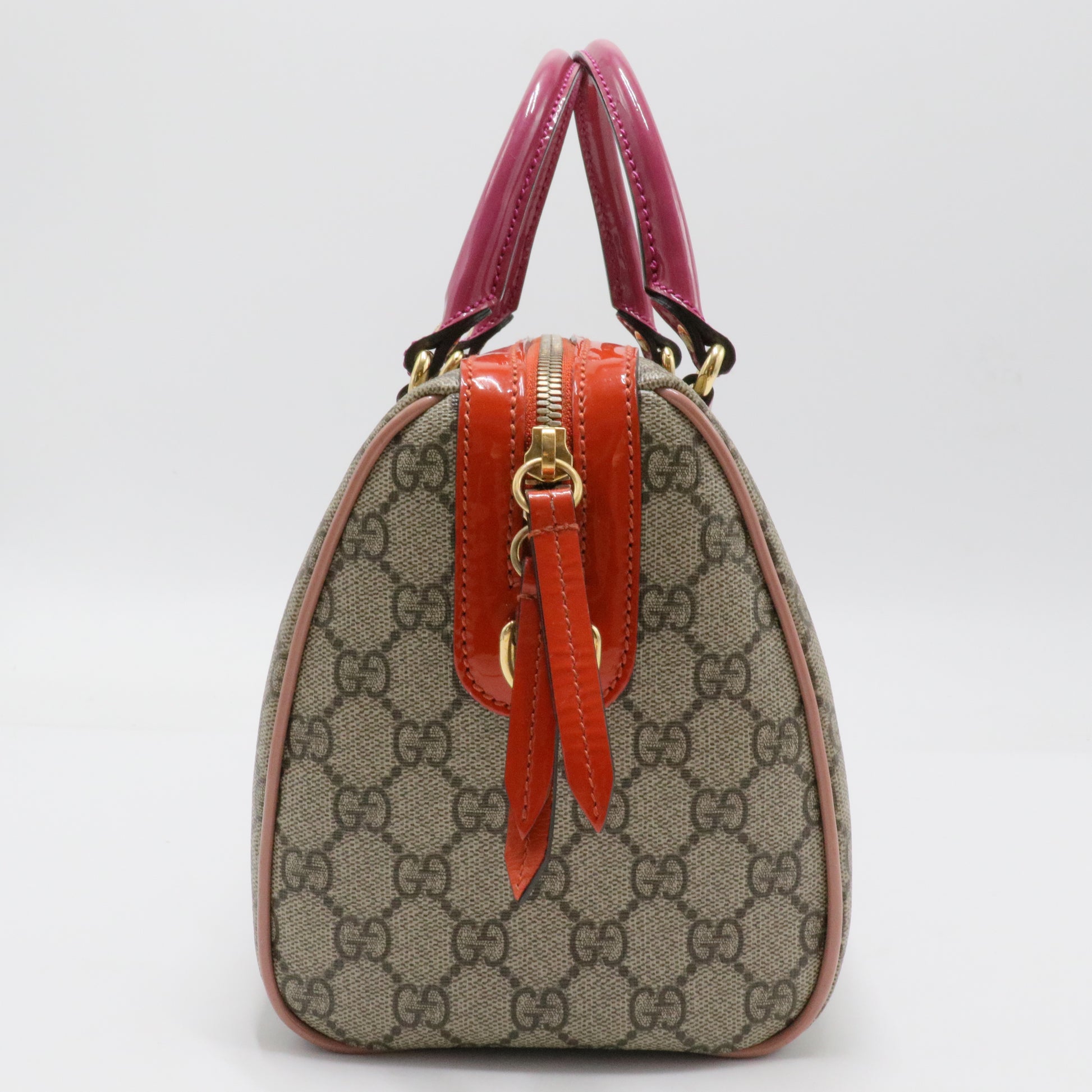 Convertible Boston Bag GG Coated Canvas with Patent Small