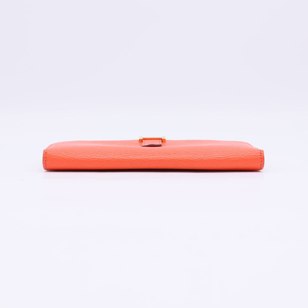Hermès Béarn Soufflet Wallet in Feu Orange W22408