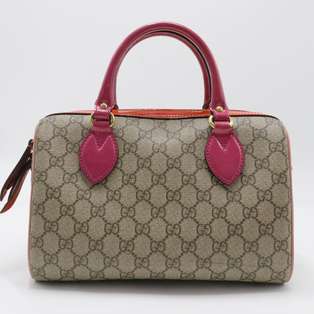 Convertible Boston Bag GG Coated Canvas with Patent Small