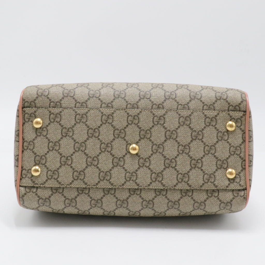 Convertible Boston Bag GG Coated Canvas with Patent Small