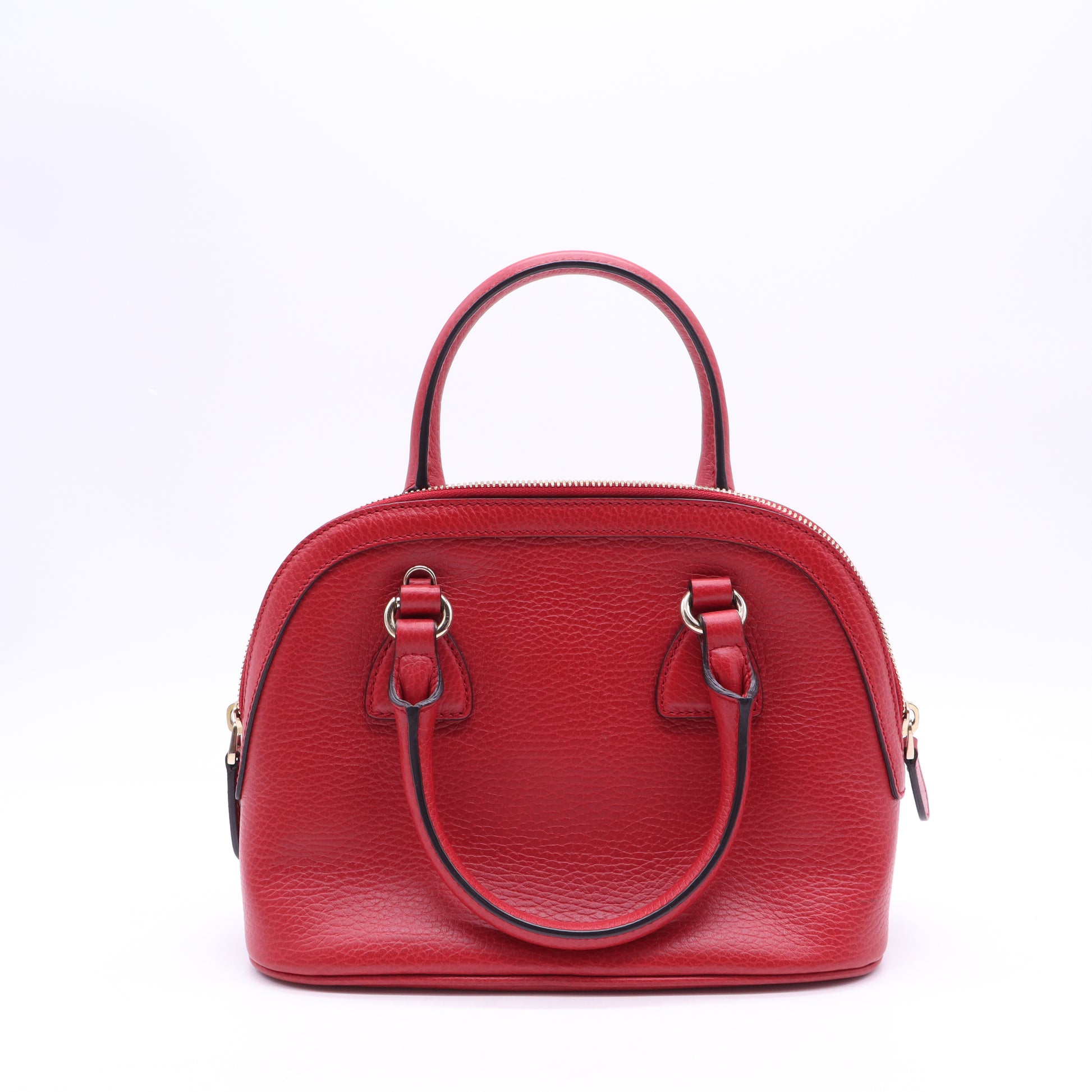 Gucci Red Leather Small GG Charm Dome Satchel Twins B21511