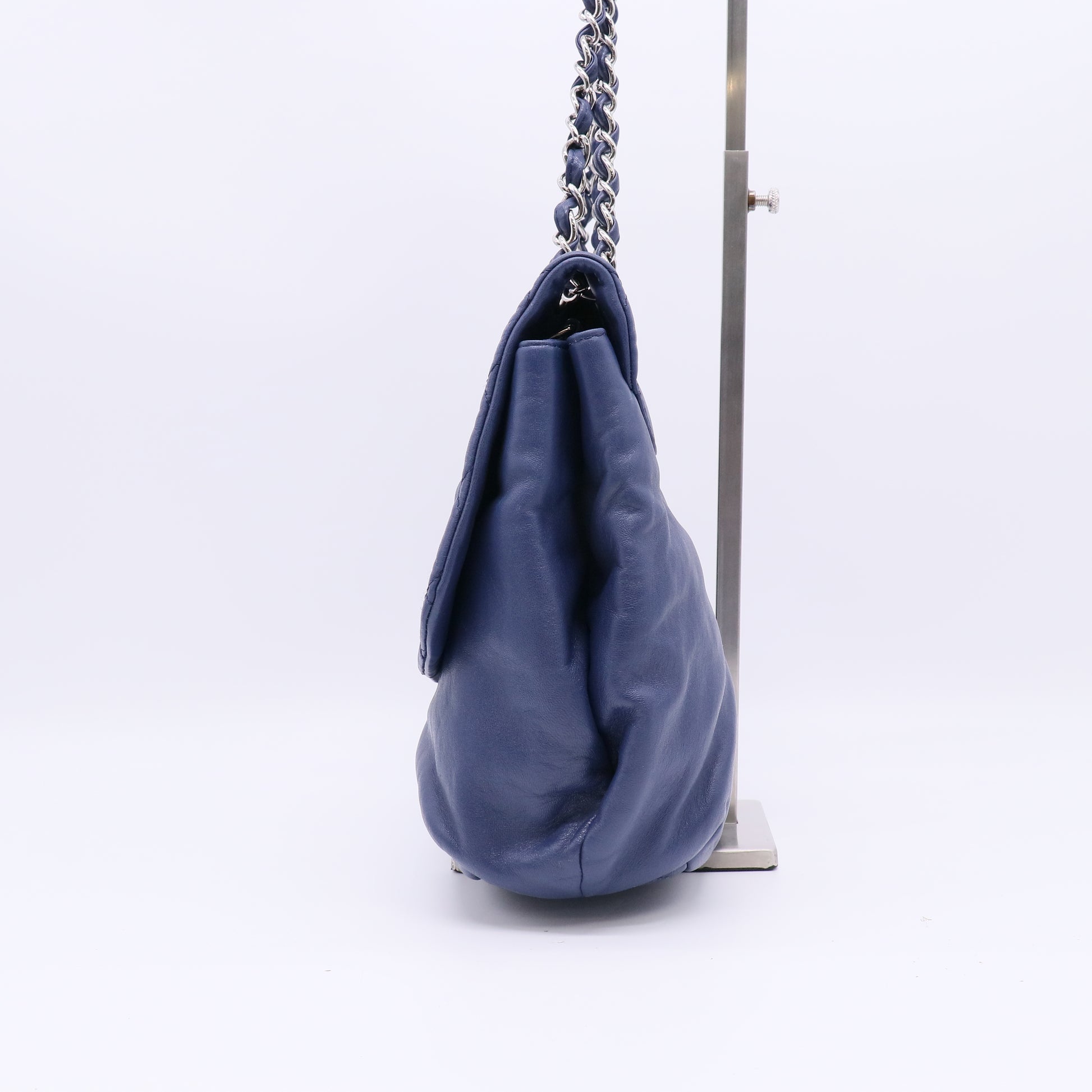 Chanel Blue Quilted Lambskin Leather Accordion Crossbody Bag twins B23126