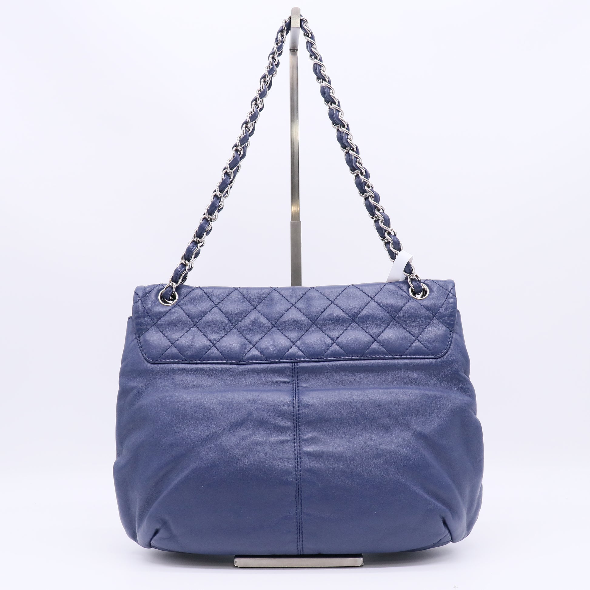 Chanel Blue Quilted Lambskin Leather Accordion Crossbody Bag twins B23126