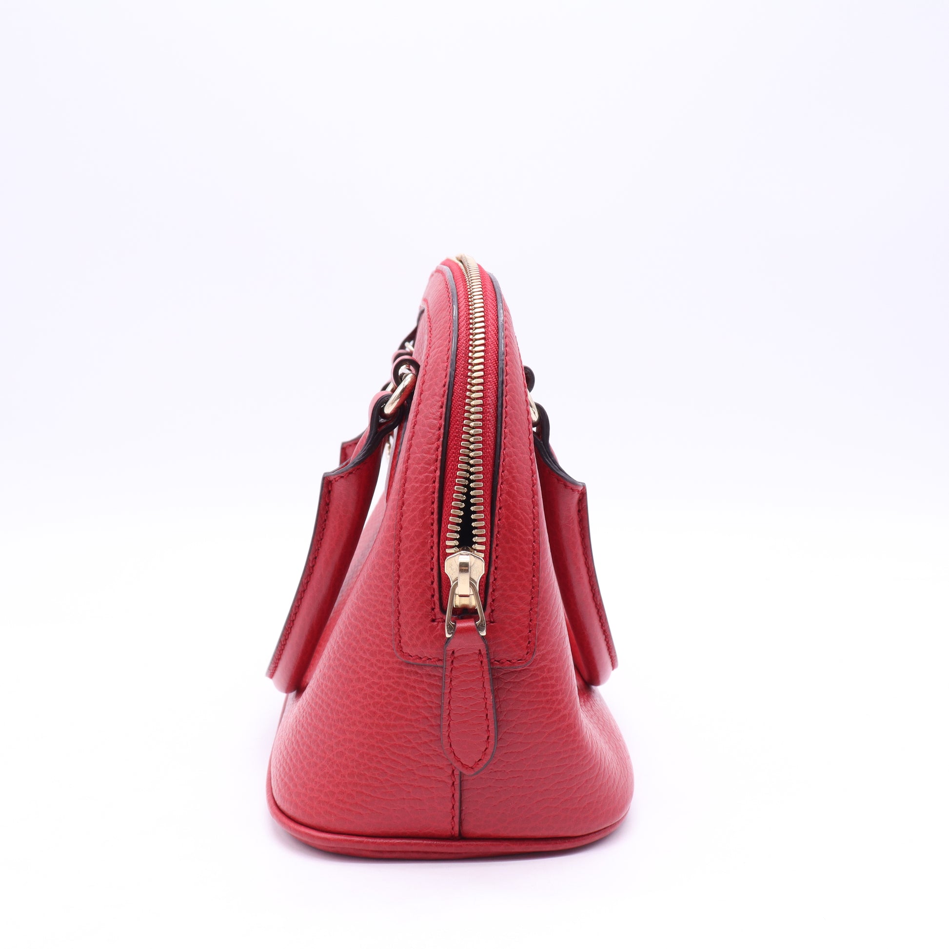 Gucci Red Leather Small GG Charm Dome Satchel Twins B21511
