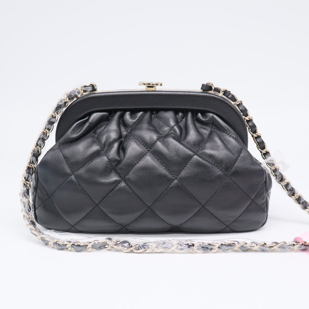 Quilted CC Kisslock Clutch bag twins LDJ3364