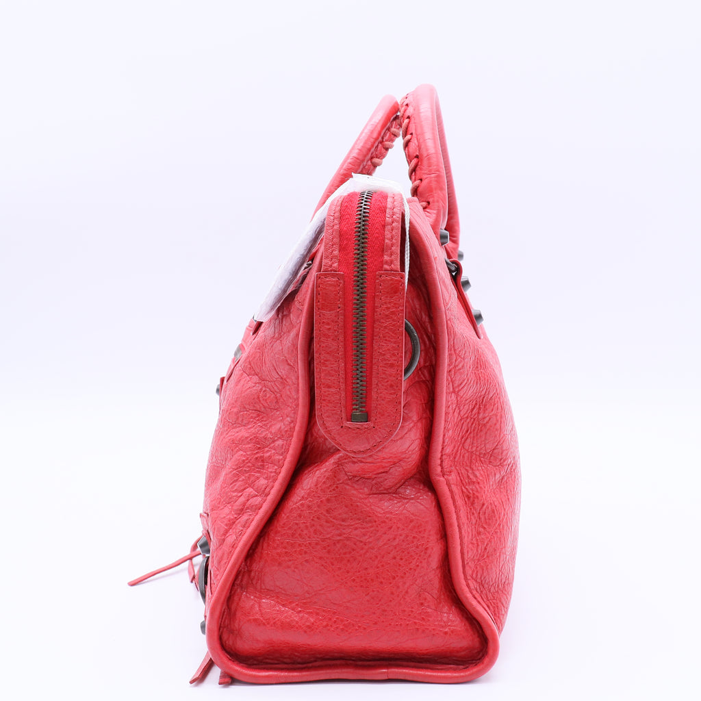 Balenciaga Motocross Classic City Shoulder Bag red Twins
