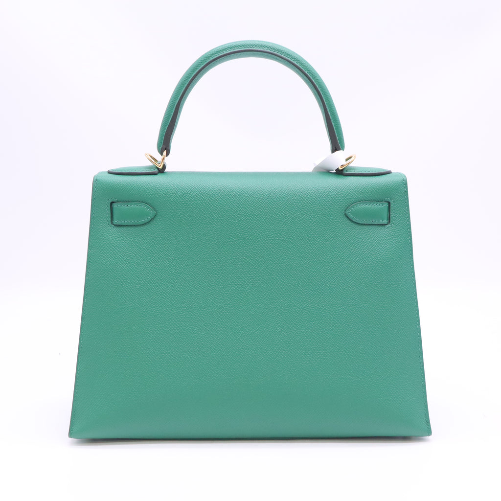 Kelly Handbag Vert Vertigo Epsom with Gold Hardware 28 B24566