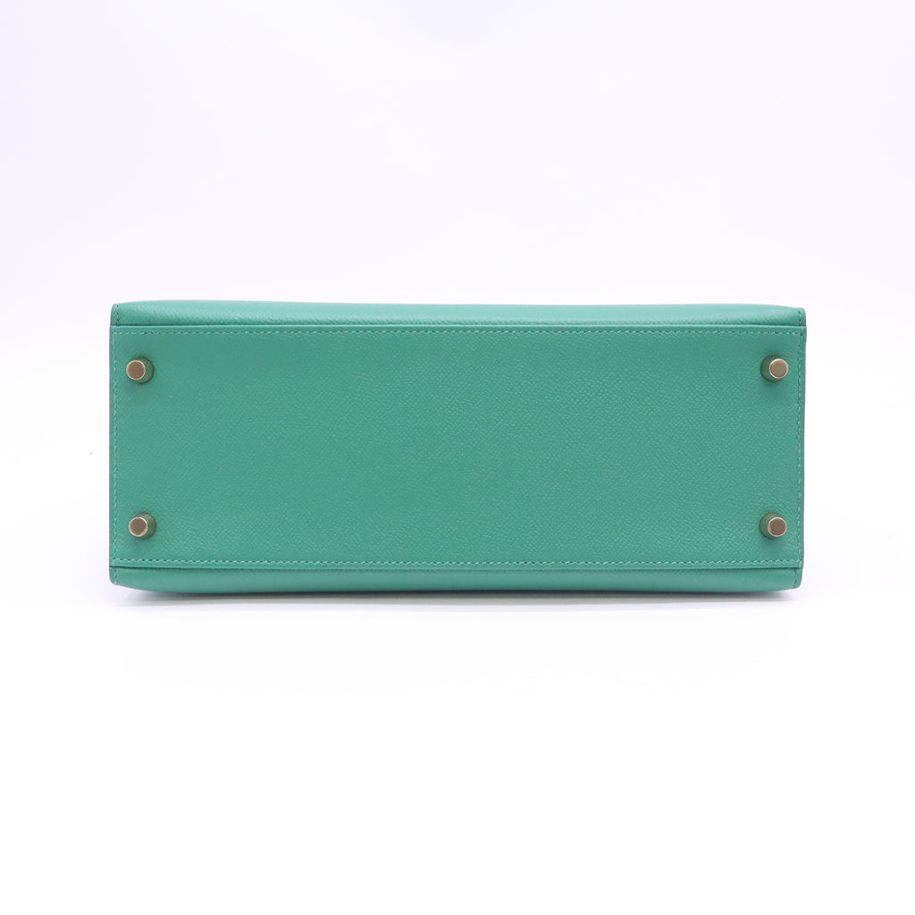 Kelly Handbag Vert Vertigo Epsom with Gold Hardware 28 B24566