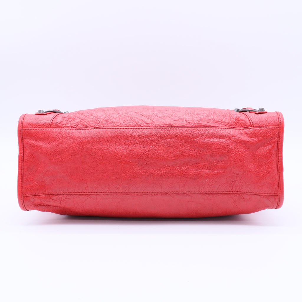 Balenciaga Motocross Classic City Shoulder Bag red Twins