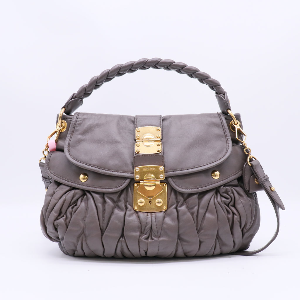 Miu Miu Coffer Hobo Juta Nappa Matelasse twins LDJ4814