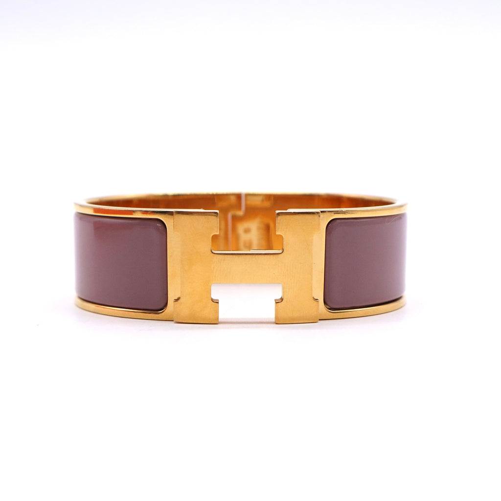 Wide Enamel Hinged Bangle