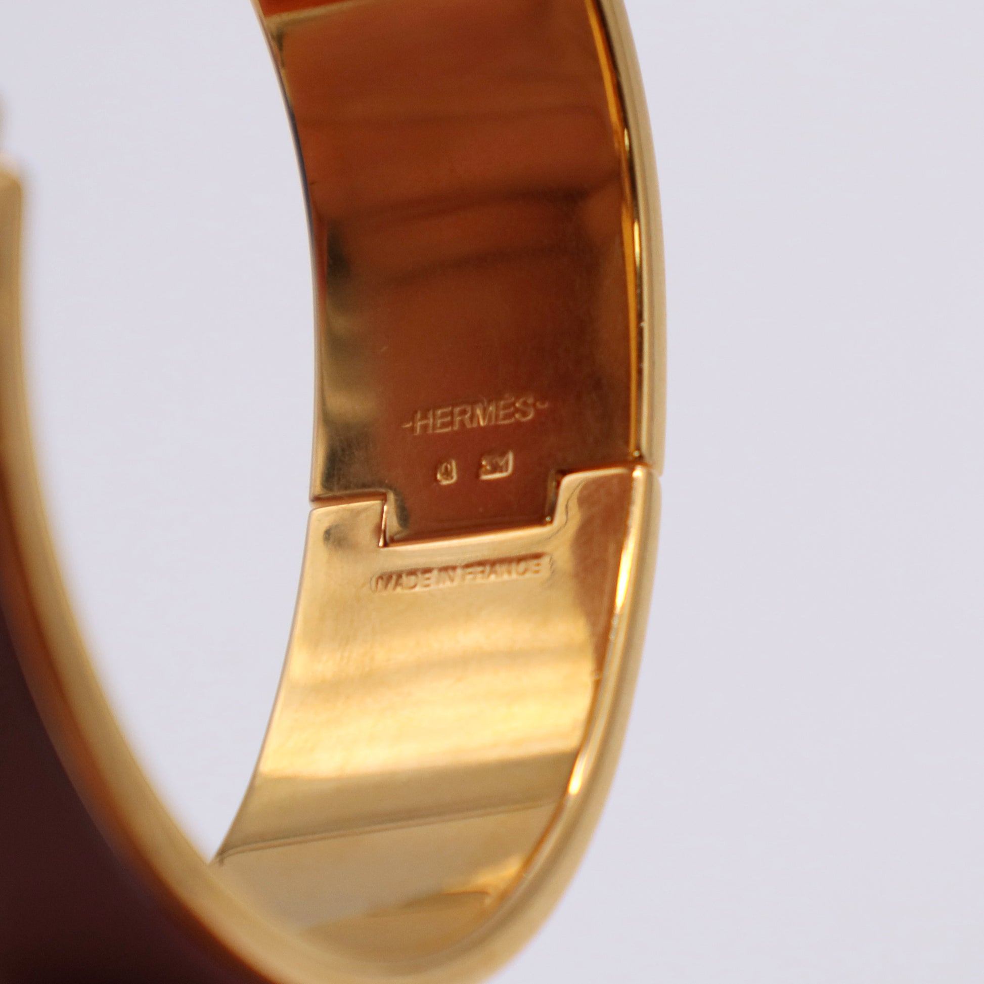 Wide Enamel Hinged Bangle