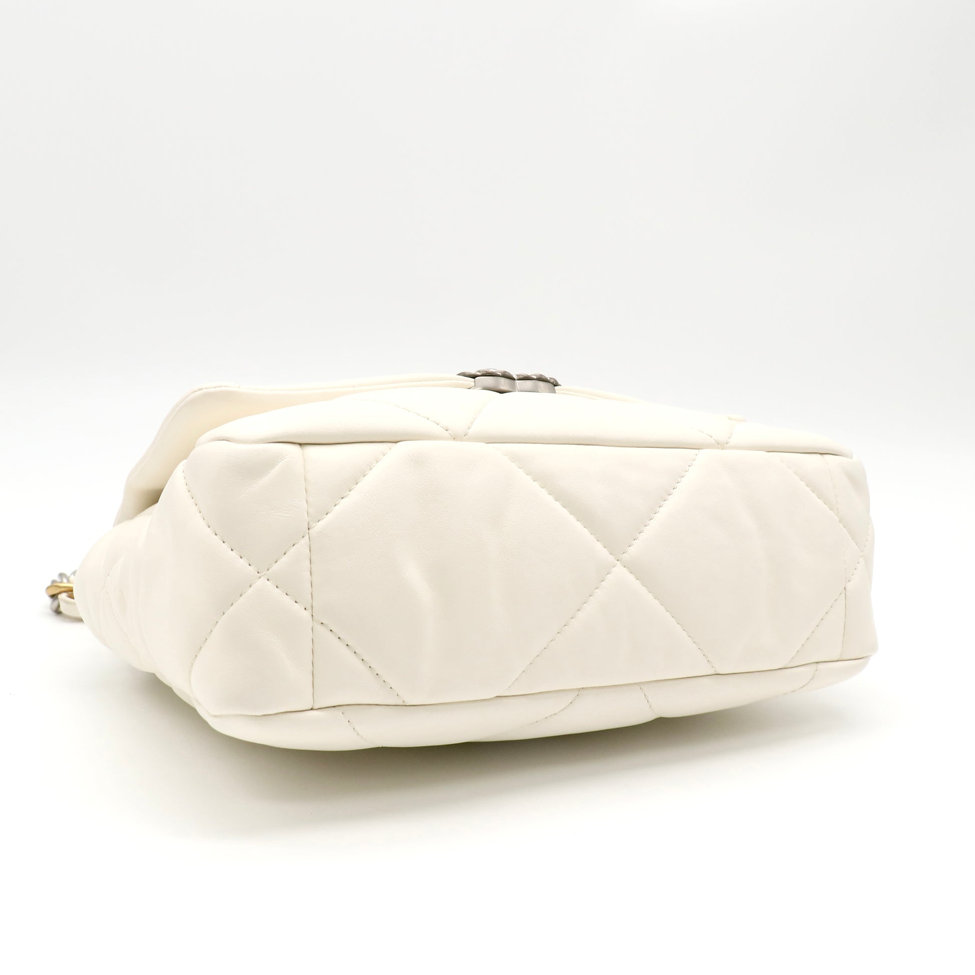 Chanel Lambskin Quilted Medium Chanel 19 Flap White twins LDZ190