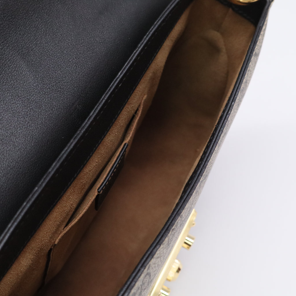 Gucci Padlock Saddle Shoulder Bag GG Coated Canvas and Leather Medium twins B20421