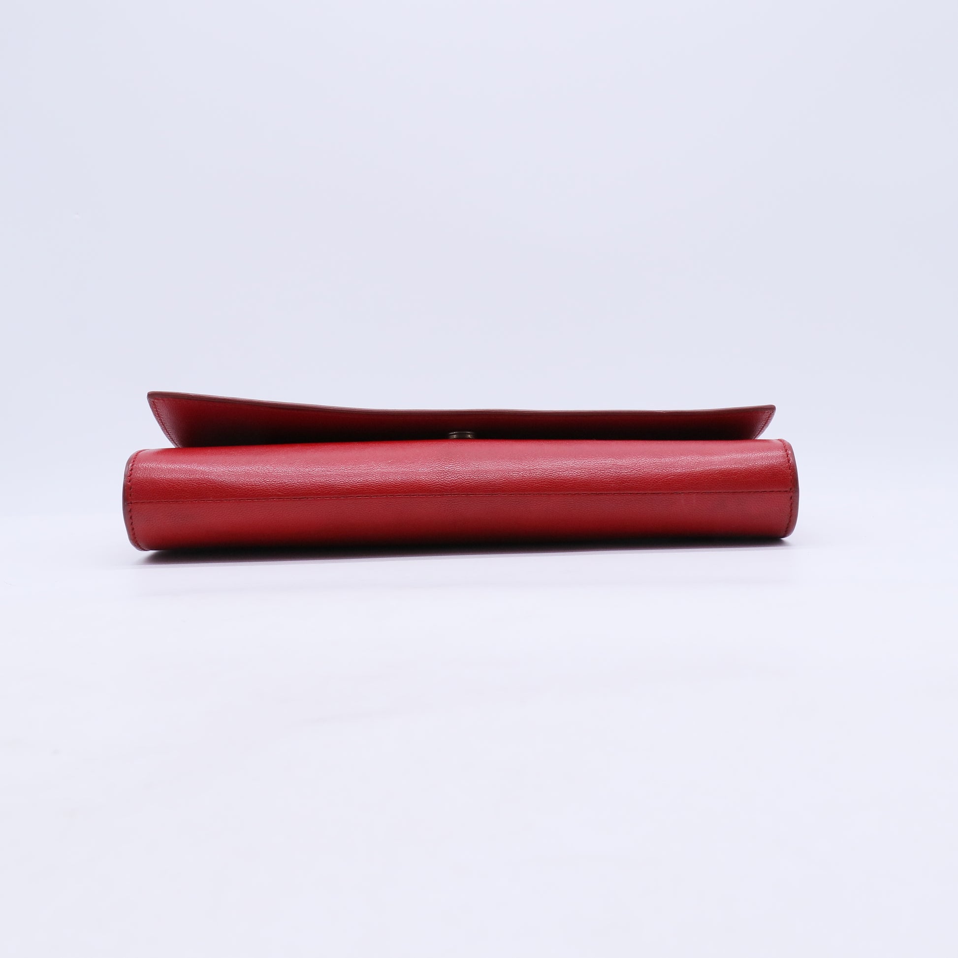 Textured Calfskin Monogram Small Belle De Jour Clutch Red B21585
