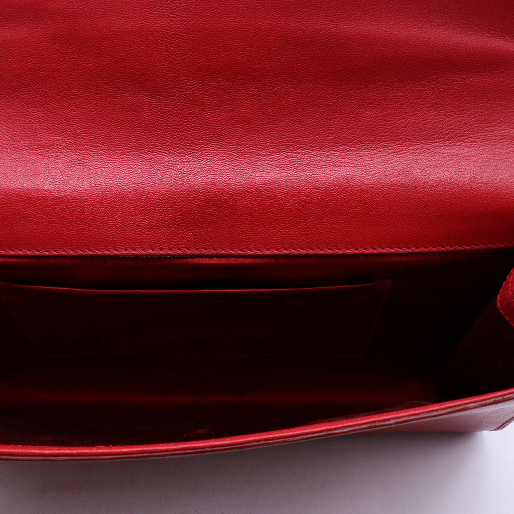 Textured Calfskin Monogram Small Belle De Jour Clutch Red B21585