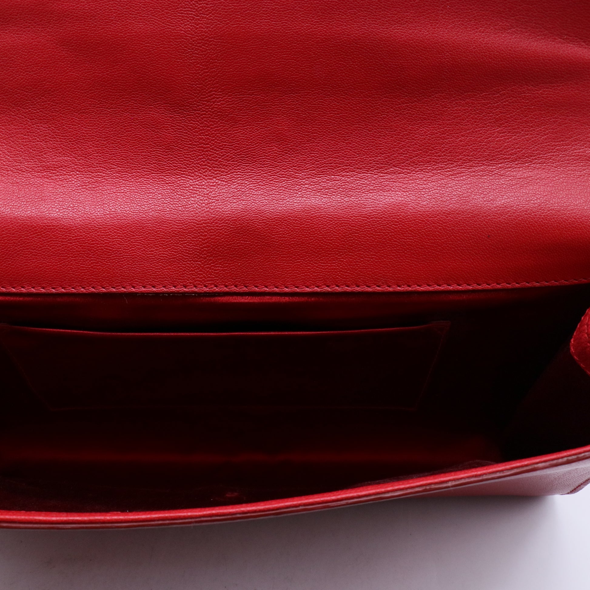 Textured Calfskin Monogram Small Belle De Jour Clutch Red B21585
