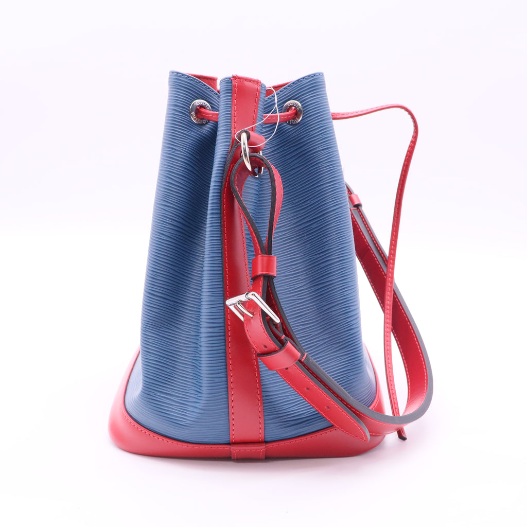 Bi-Color Saphir/Carmine Epi Leather Petit Noe Bag twins