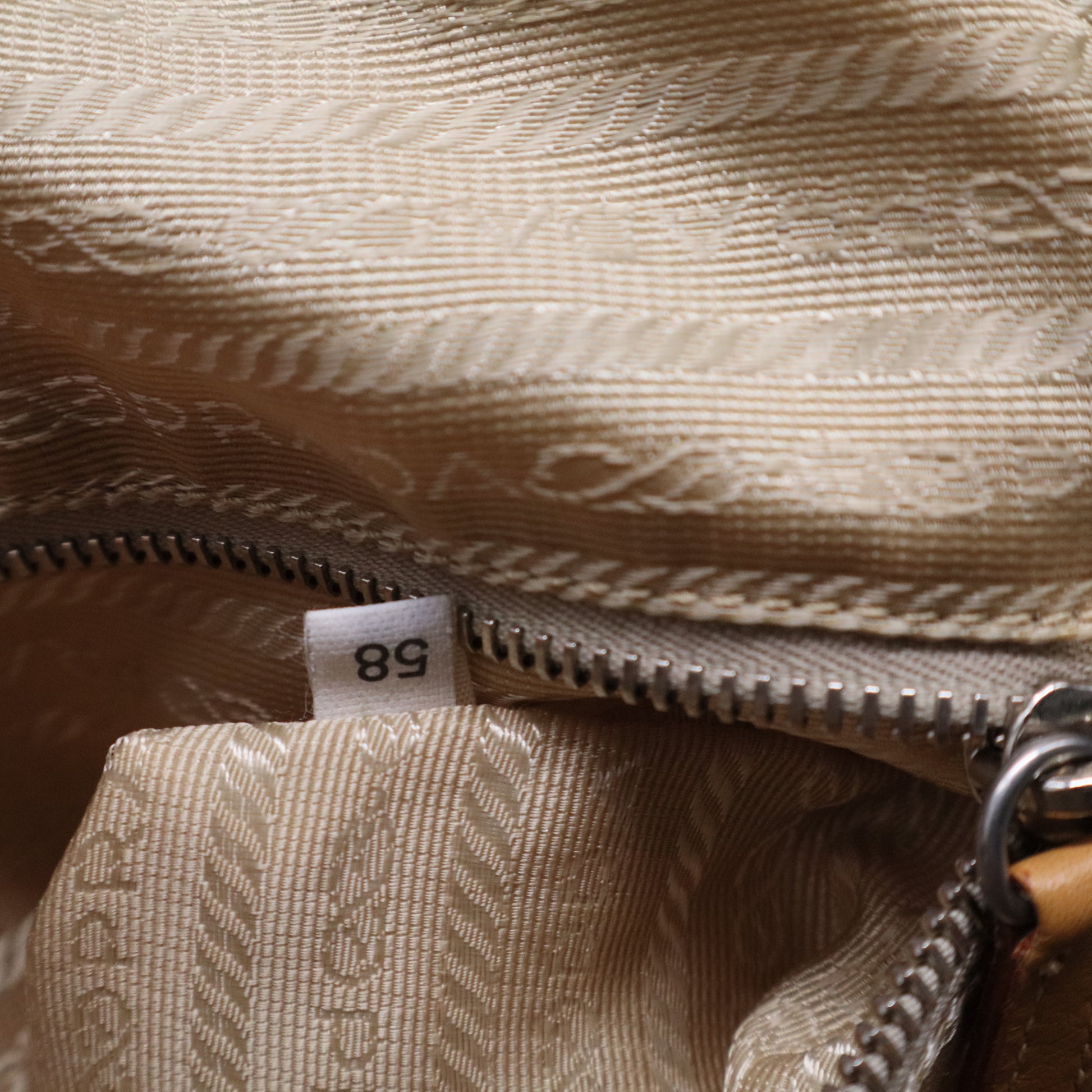 Embossed Logo Leather Boston bag Handbag Beige