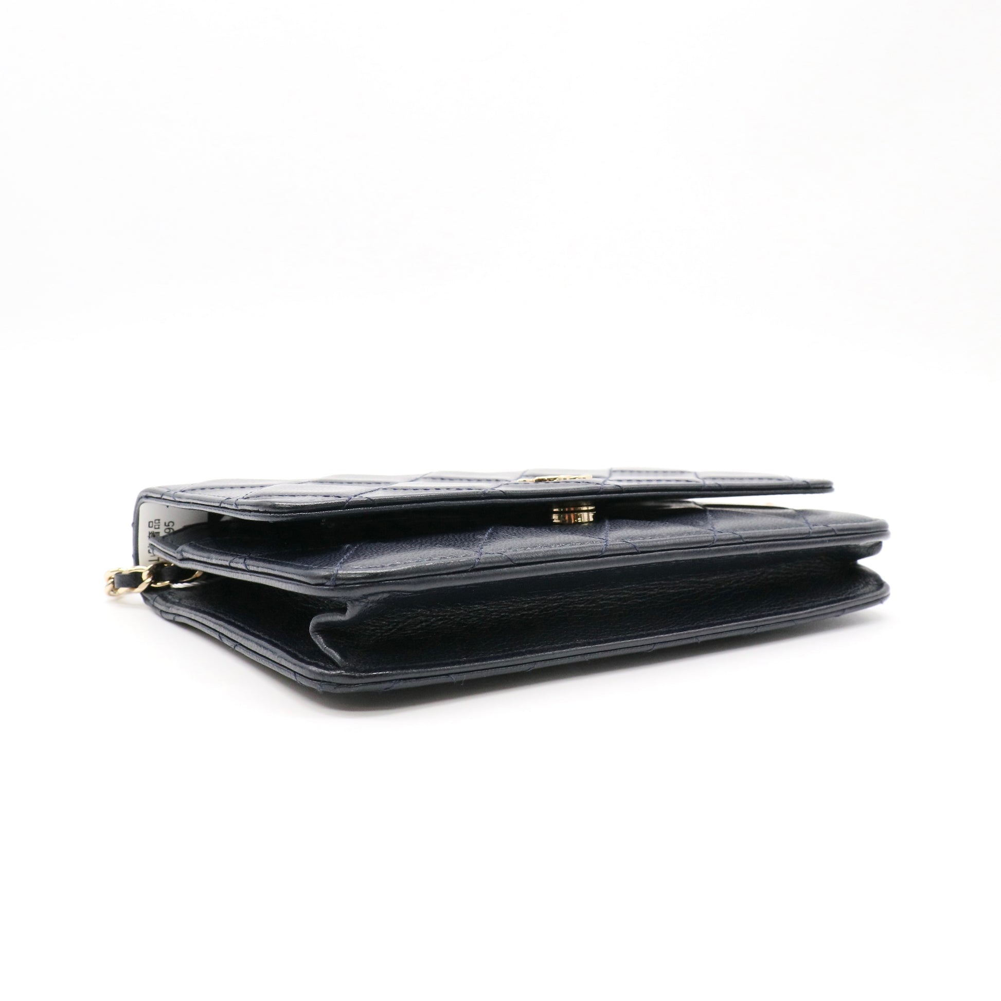 Chanel Black Quilted Lambskin Leather CC Pearl Crush WOC Clutch Bag twins LDZ195