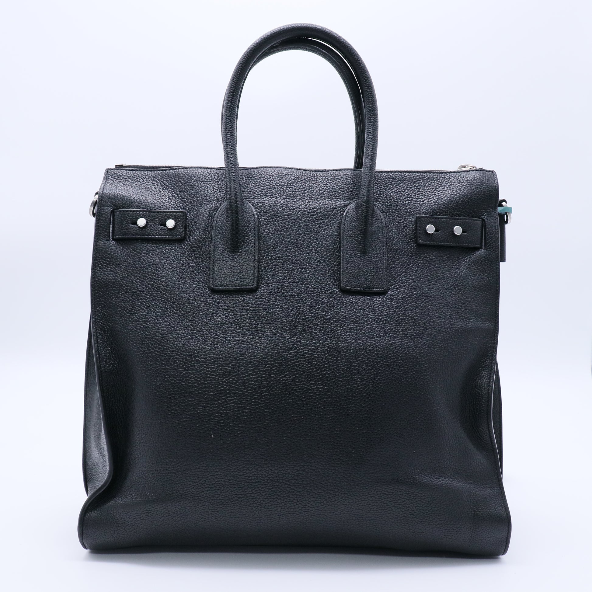 Grained Calfskin Sac De Jour Souple North South Tote Black twins