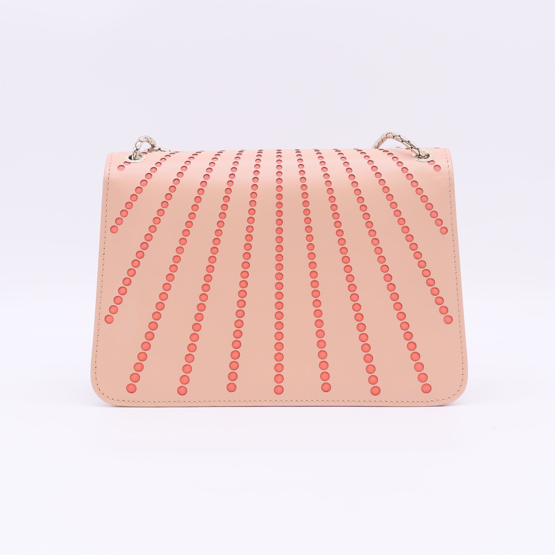 Calfskin Laser Cut Serpenti Forever Diamond Blast Sunshine Crossbody Bag Beige B23854