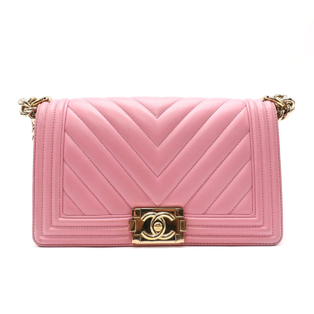 Chanel Boy Flap Bag Chevron Caviar Old Medium twins LDZ198
