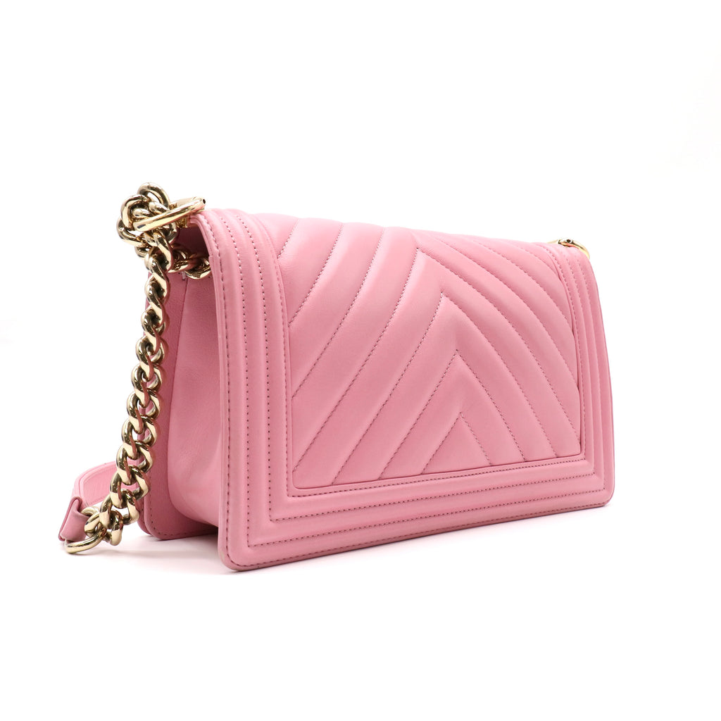 Chanel Boy Flap Bag Chevron Caviar Old Medium twins LDZ198