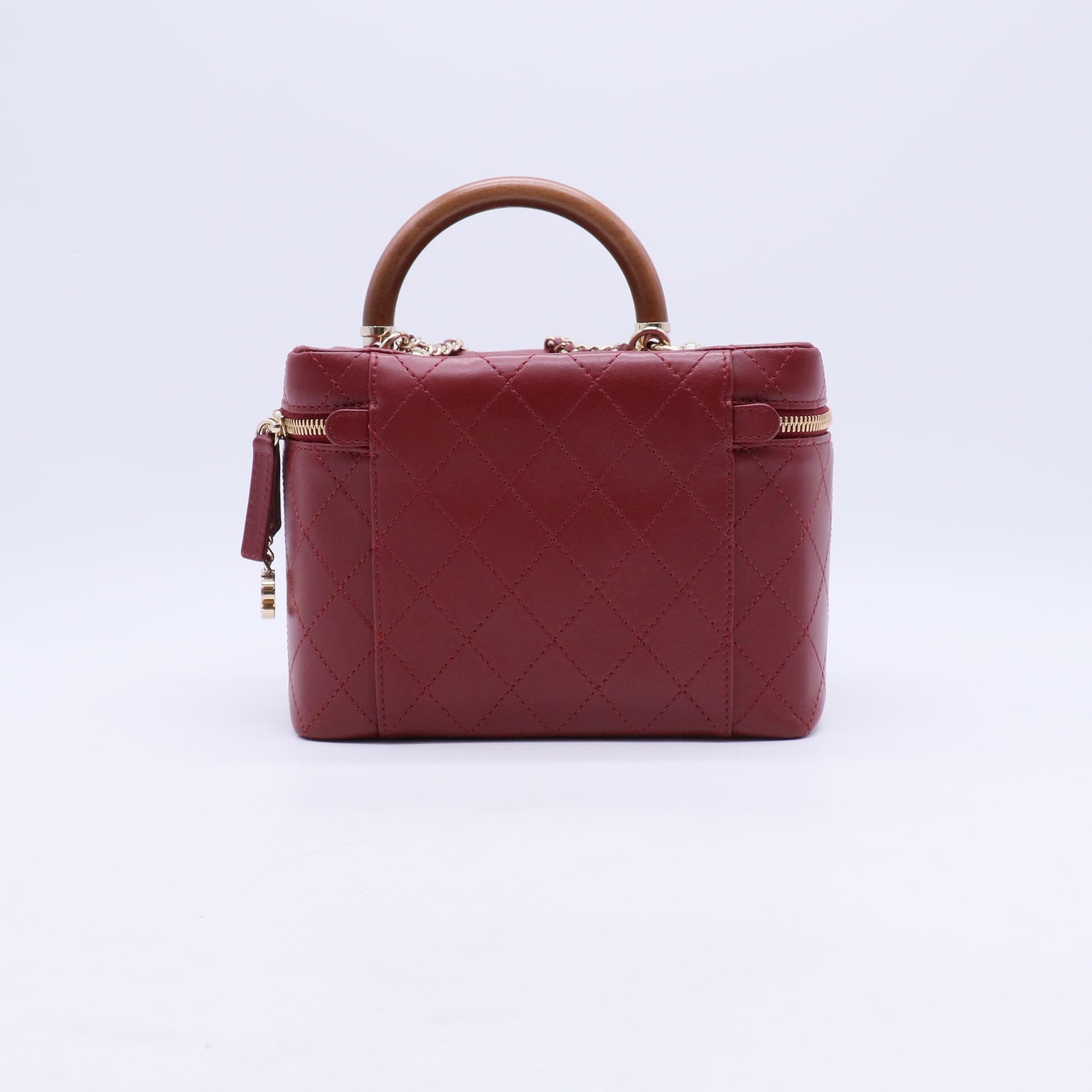 Chanel Matelasse Vanity Bag Dark red LeatherB21740