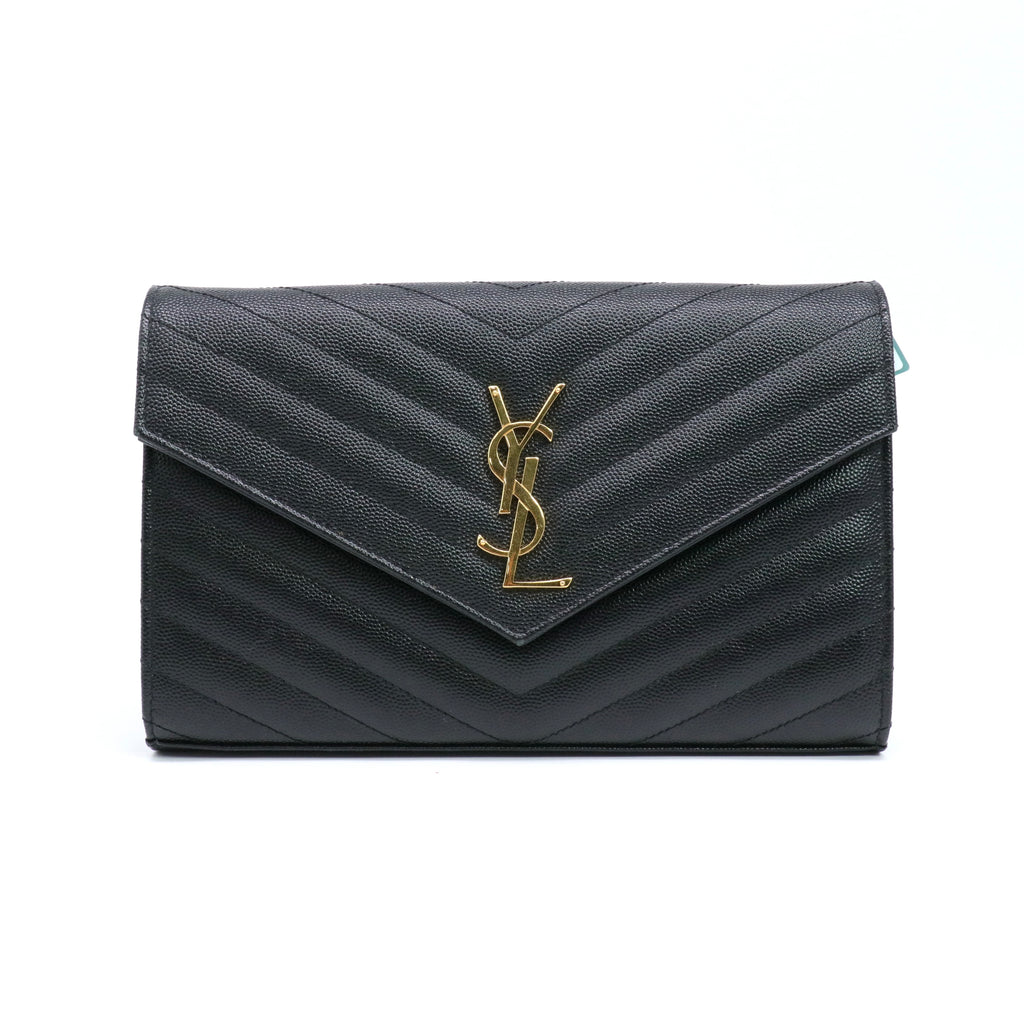 Bi-Fold Black Caviar Leather twins