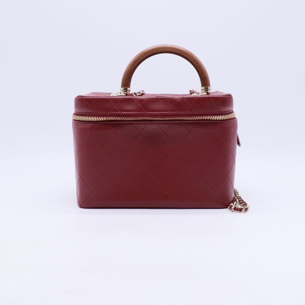 Chanel Matelasse Vanity Bag Dark red LeatherB21740