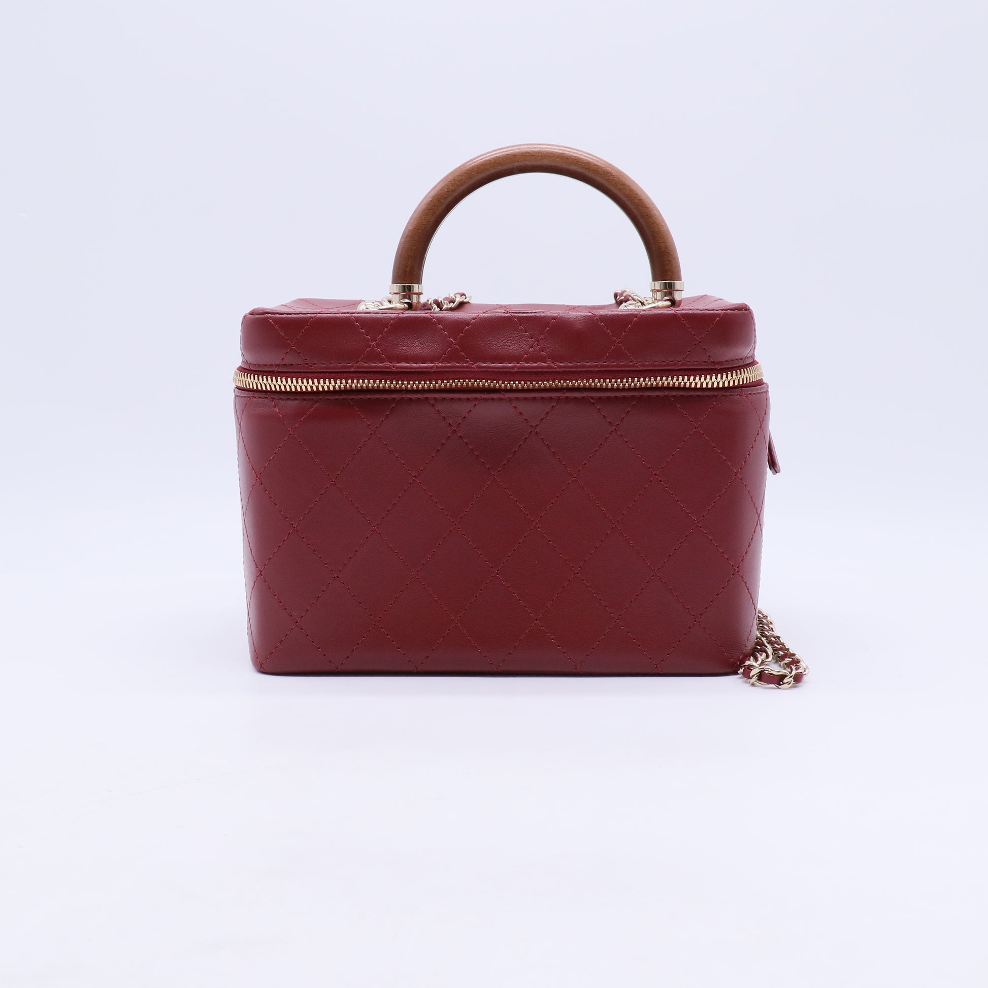 Chanel Matelasse Vanity Bag Dark red LeatherB21740