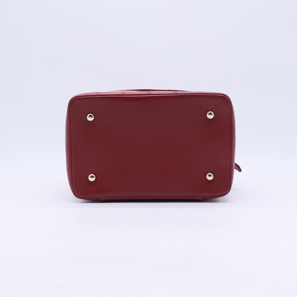Chanel Matelasse Vanity Bag Dark red LeatherB21740