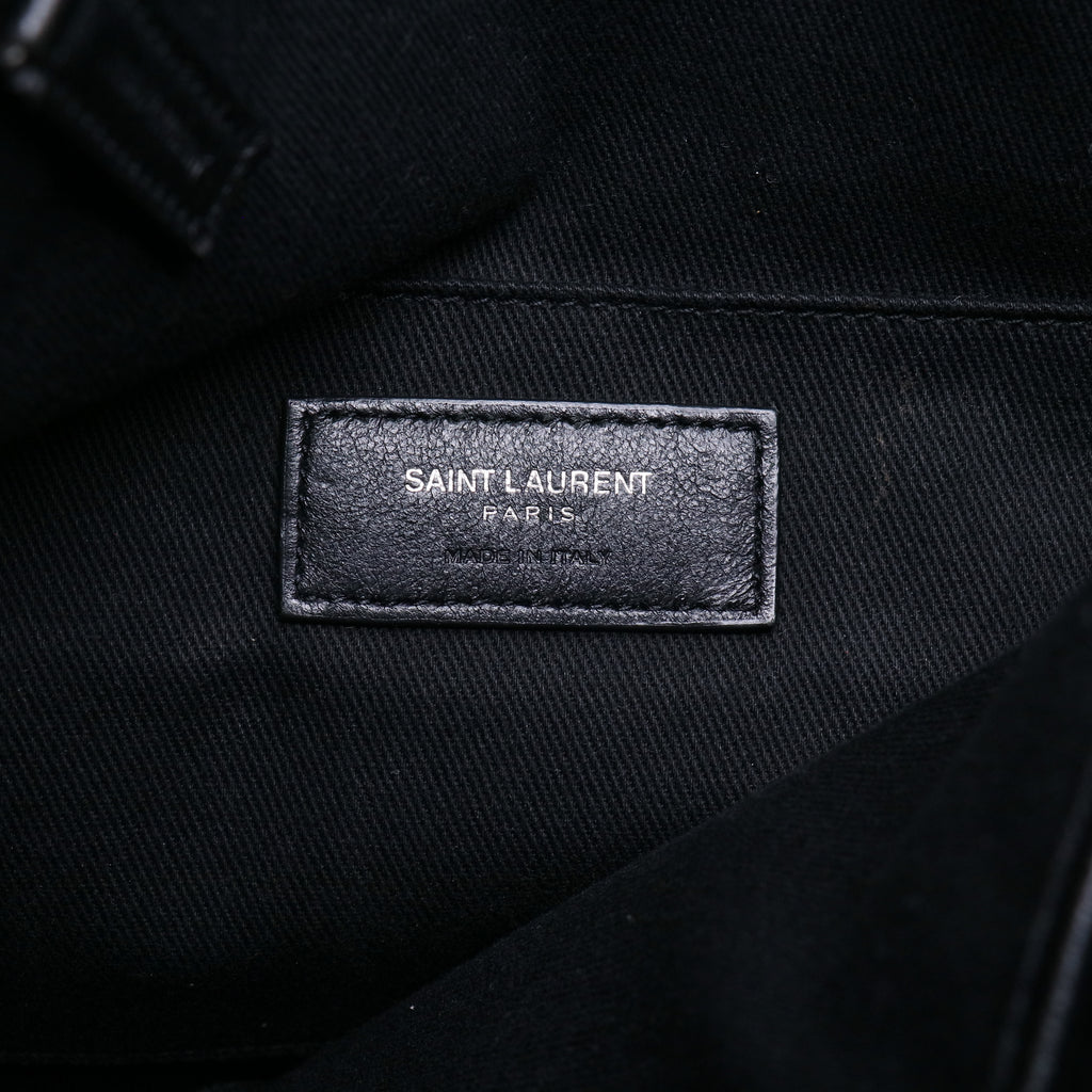 Grained Calfskin Sac De Jour Souple North South Tote Black twins