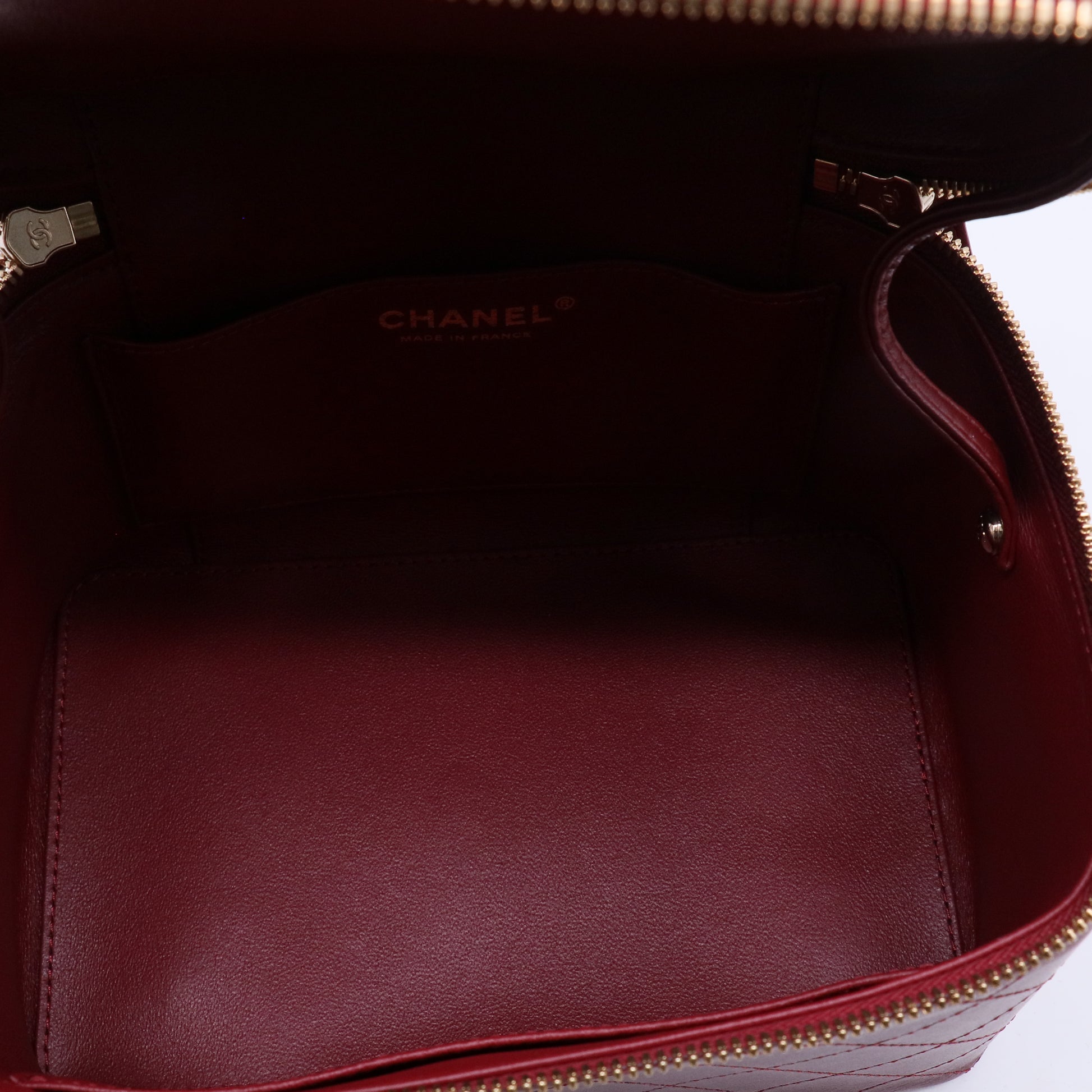 Chanel Matelasse Vanity Bag Dark red LeatherB21740