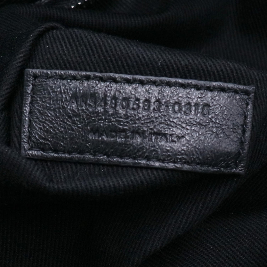 Grained Calfskin Sac De Jour Souple North South Tote Black twins