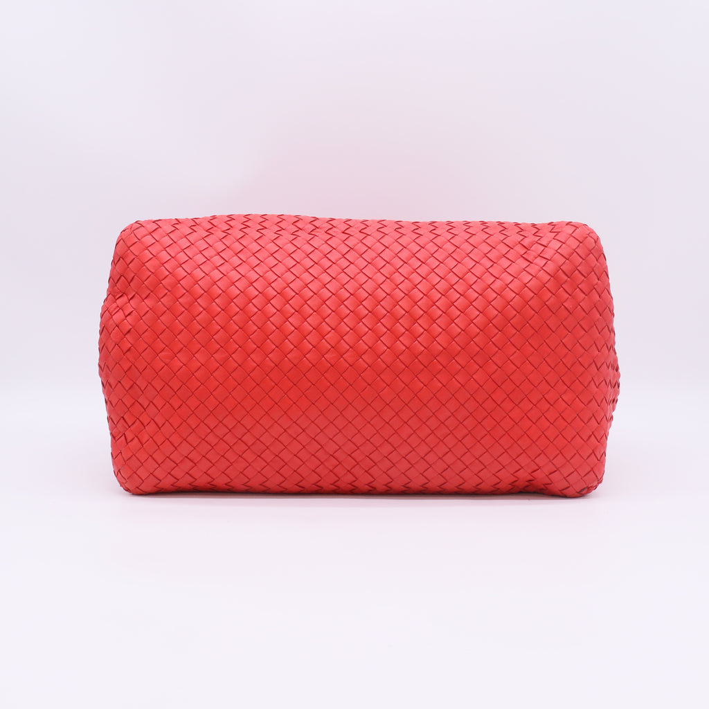 Bottega Veneta Red Intrecciato Woven Nappa Leather Large Cesta Tote Bag twins B23826