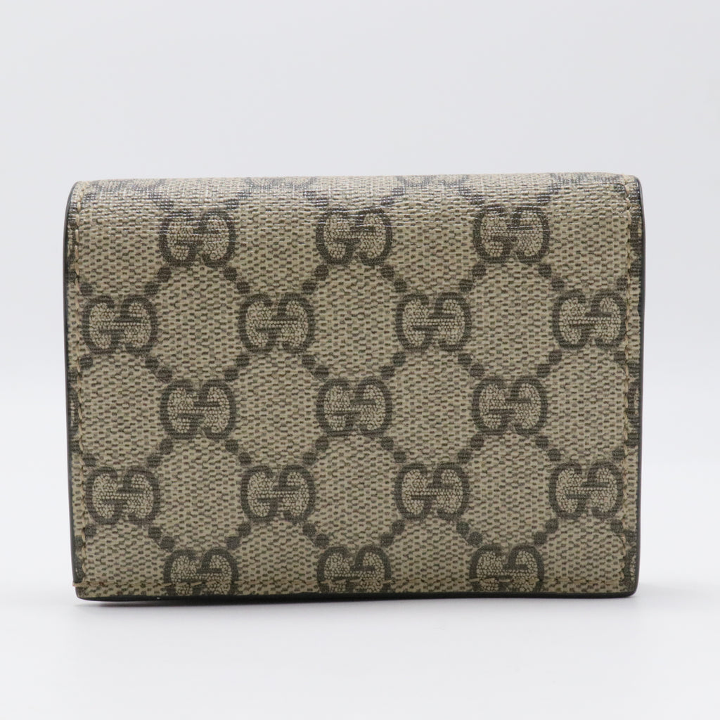 Cherries Flap Card Case GG Coated Canvas