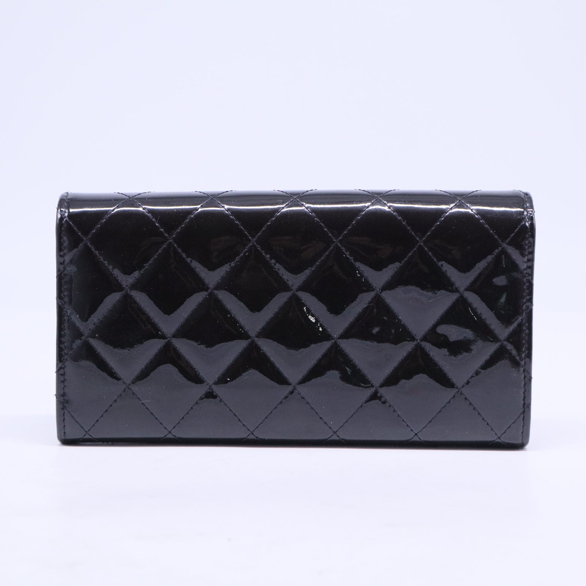 Chanel CC Brilliant Flap Wallet Quilted Patent Long B20935