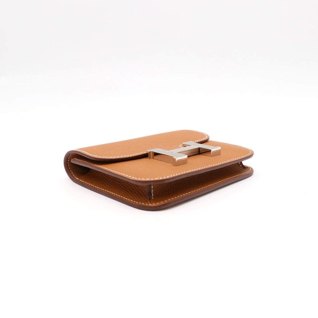 Hermes Evercolor Constance Slim Wallet Gold twins LDJ4848