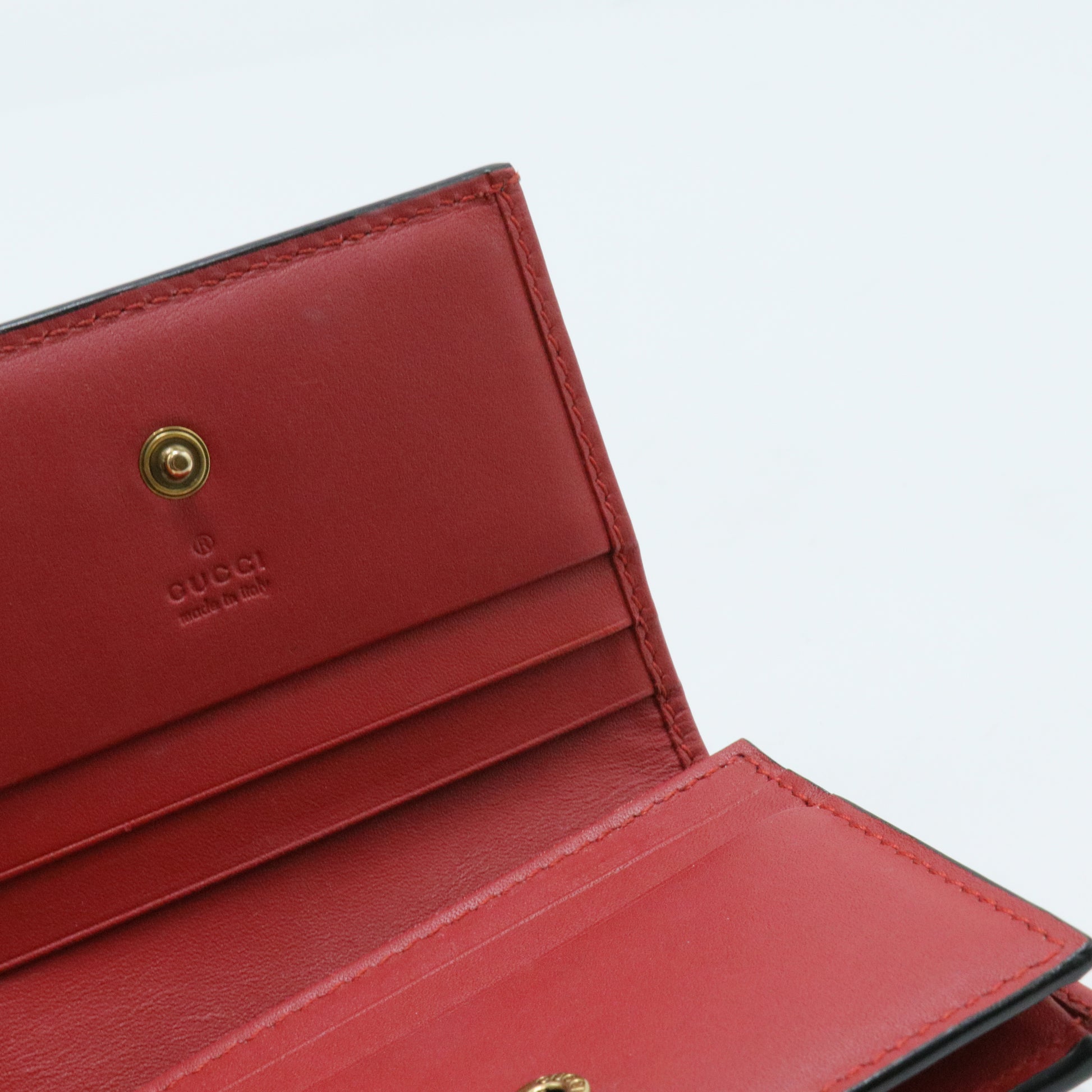 Cherries Flap Card Case GG Coated Canvas