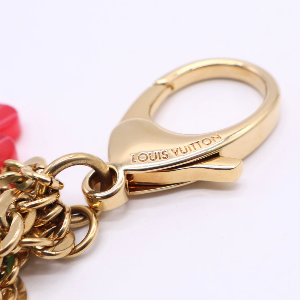 Multicolor Resin Monogram Flower Key Holder and Bag Charm Twins W20217