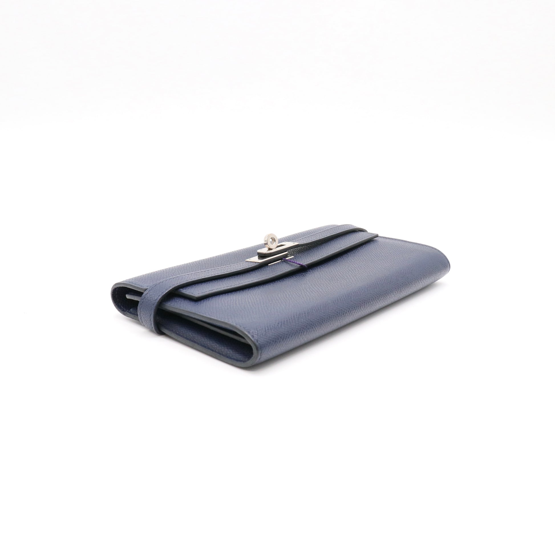 Hermes Blue Electric Epsom Leather Kelly Long Wallet twins LDJ4847