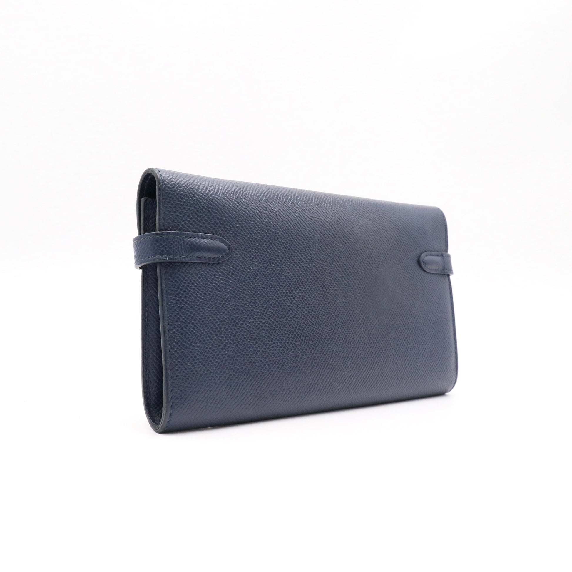 Hermes Blue Electric Epsom Leather Kelly Long Wallet twins LDJ4847