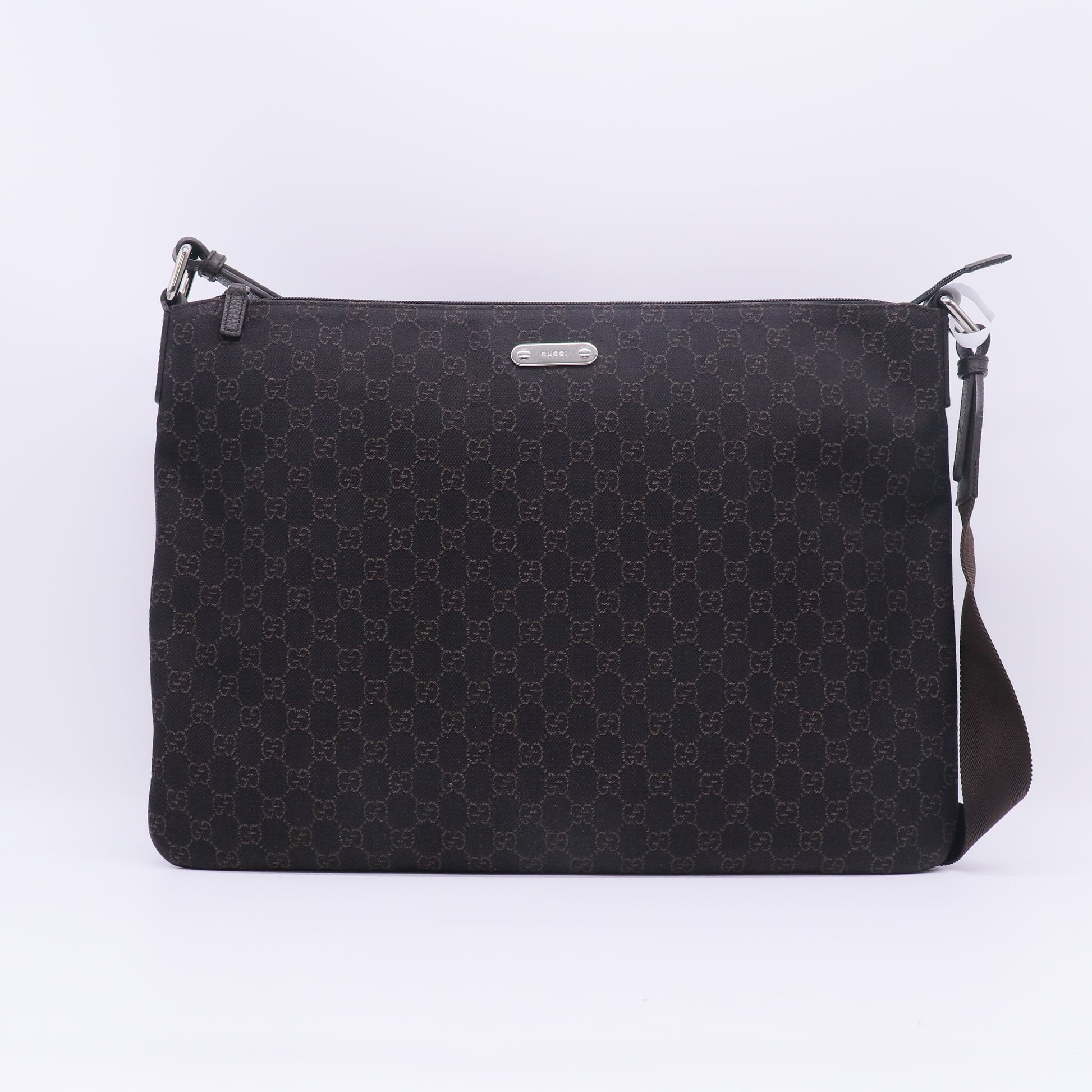 Gucci GG Denim Flat Messenger Bag B23740