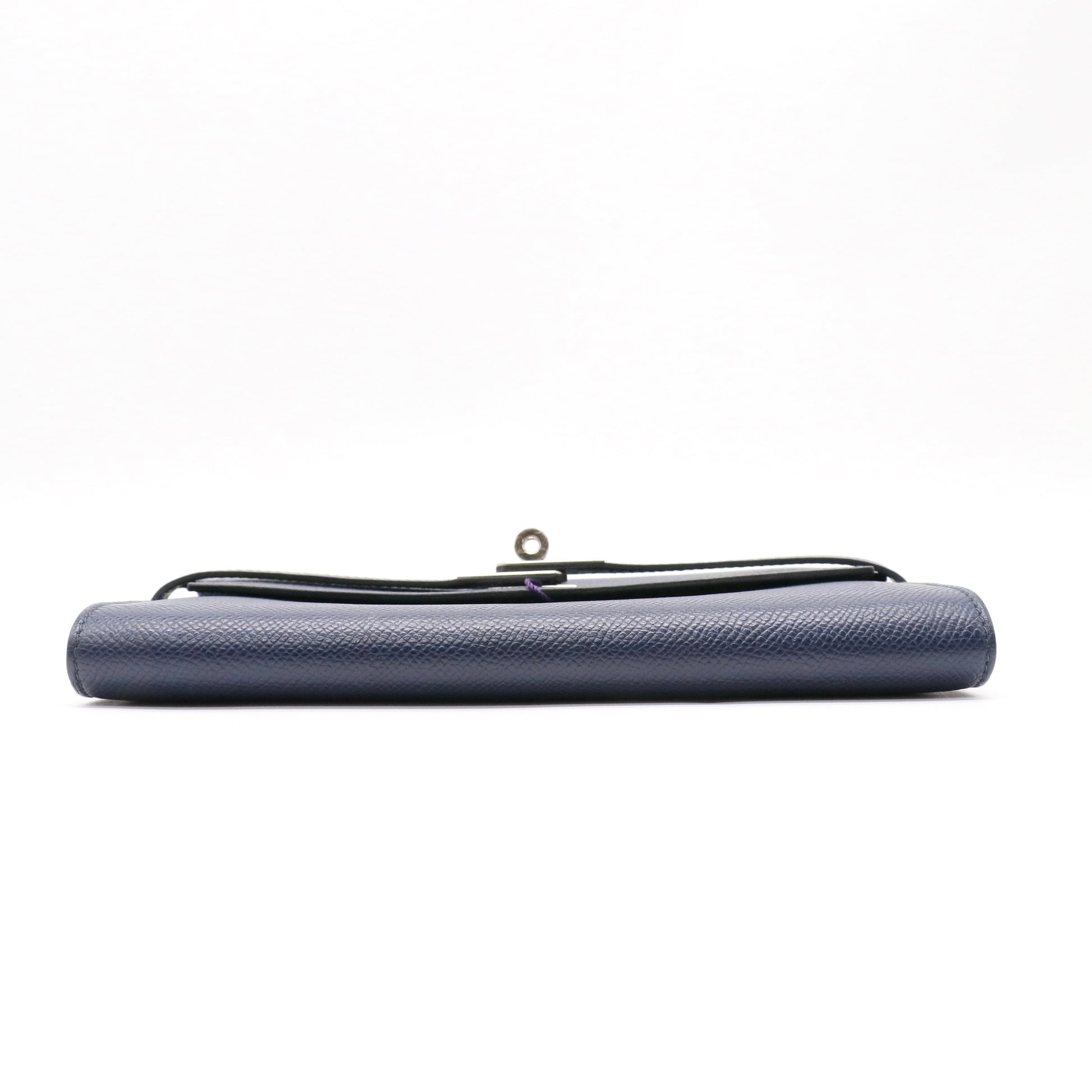 Hermes Blue Electric Epsom Leather Kelly Long Wallet twins LDJ4847