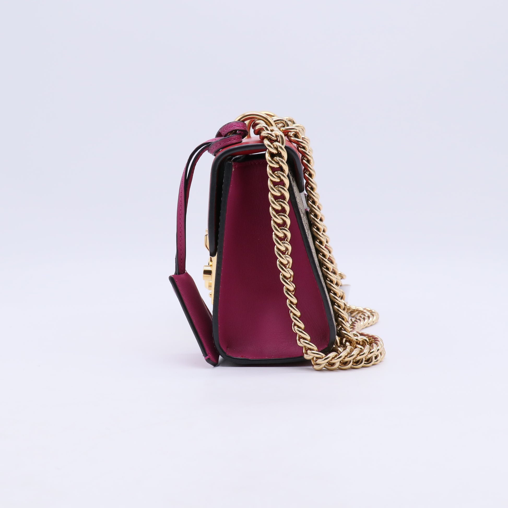 Supreme Monogram Calfskin Small Padlock Shoulder Bag Beige Hibiscus Red New Rosette B21739